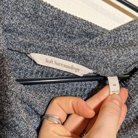 Soft Surroundings cowl neck kangaroo pocket sweatshirt - Picture 9 of 10